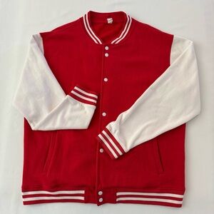 Men’s Red and White Varsity Letterman Jacket